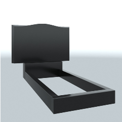 Одинарный памятник с горизонтальной стелой (3D-модель)