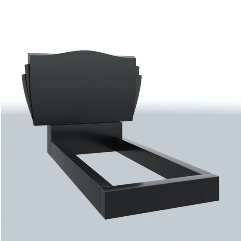 Одинарный памятник с горизонтальной фигурной стелой (3D-модель)