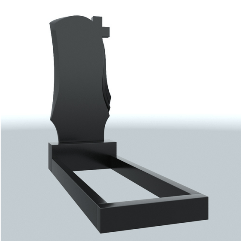 Одинарный памятник с крестом в силуэте стелы (3D-модель)