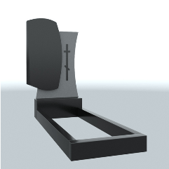 Одинарный памятник асимметричной формы из двух пород камня (3D-модель)